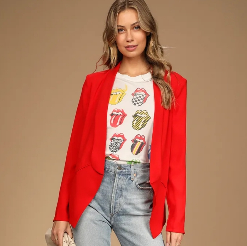 Miss Punctuality Red Lightweight Blazer